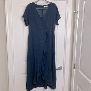 Navy Asymmetrical Dress